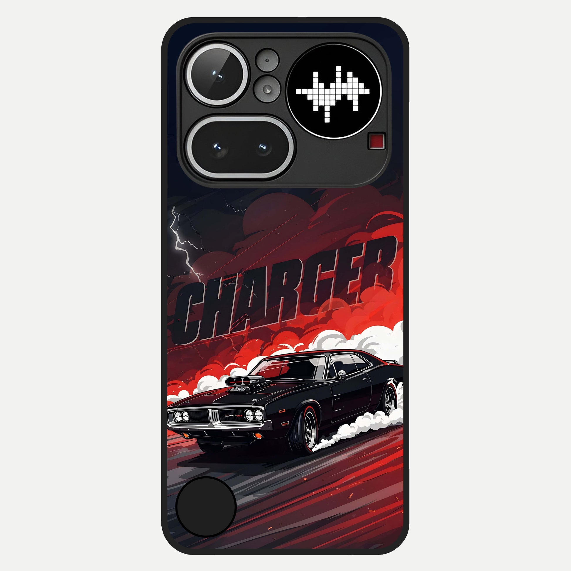  Dark Charger Fury Glass Case For Nothing Phone 4A Pro back cover – full design glossy printed glass finish