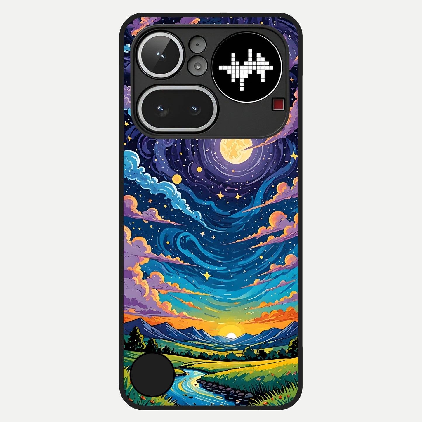 Dreamy Night Landscape Glass Case For Nothing Phone 4A Pro back cover – full design glossy printed glass finish