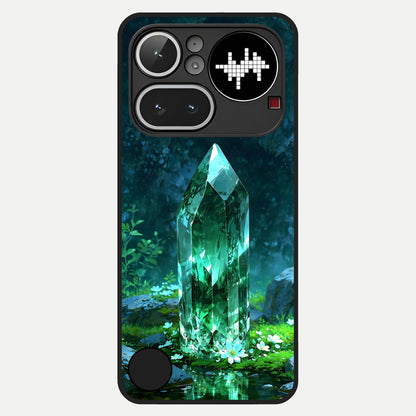  Emerald Light Crystal Glass Case For Nothing Phone 4A Pro back cover – full design glossy printed glass finish