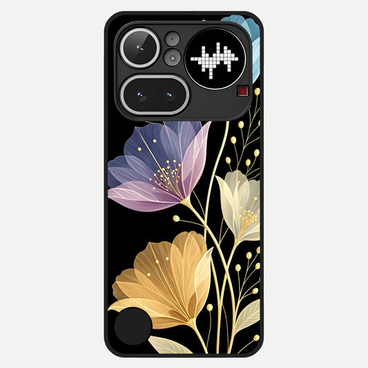  Flower Bloom Glow Glass Case For Nothing Phone 4A Pro back cover – full design glossy printed glass finish