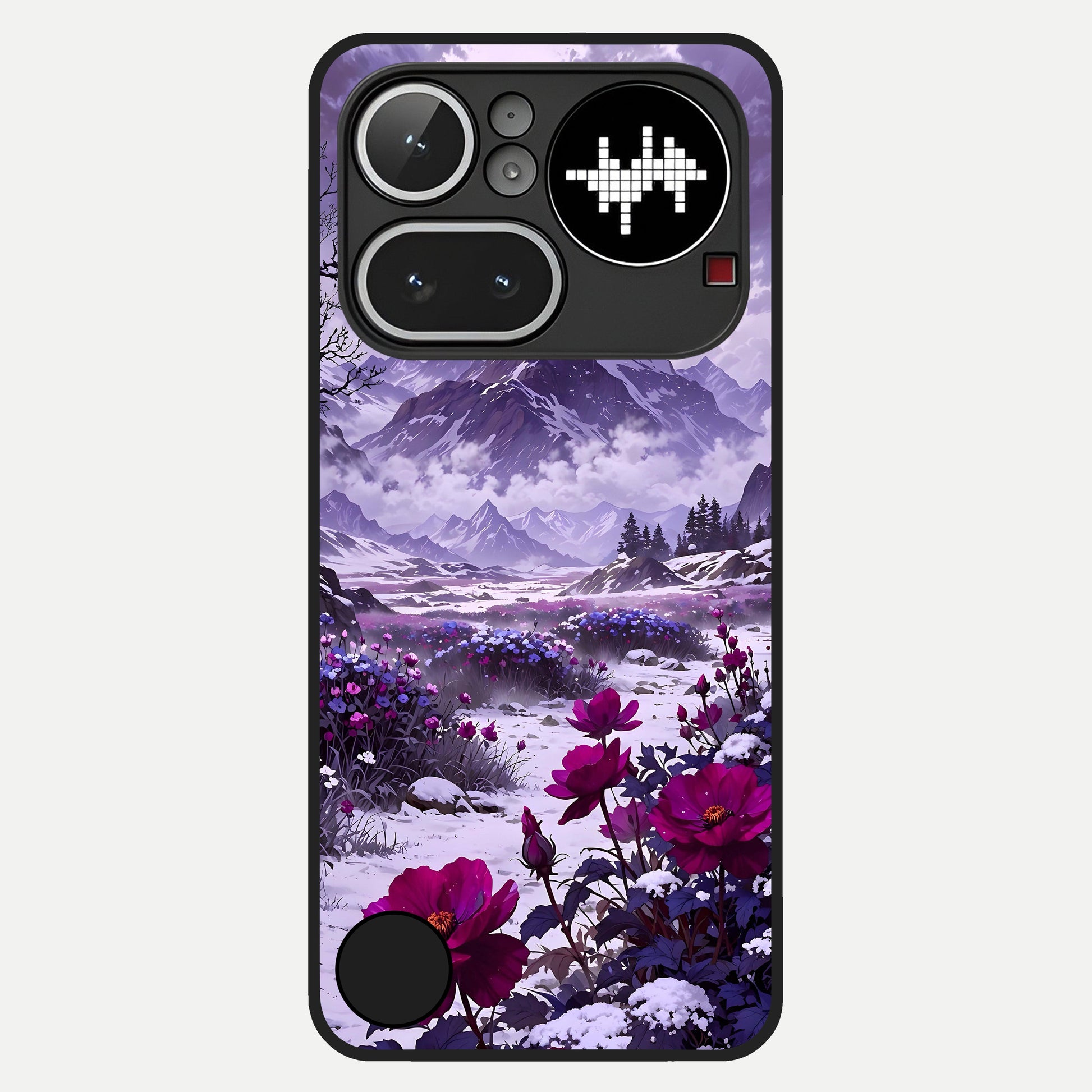  Flower Mountain View Glass Case For Nothing Phone 4A Pro back cover – full design glossy printed glass finish