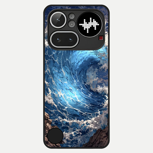  Giant Ocean Wave Glass Case For Nothing Phone 4A Pro back cover – full design glossy printed glass finish