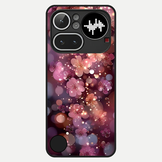  Glowing Petal Bliss Glass Case For Nothing Phone 4A Pro back cover – full design glossy printed glass finish