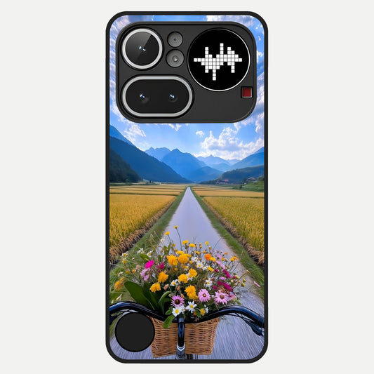  Golden Field Journey Glass Case For Nothing Phone 4A Pro back cover – full design glossy printed glass finish