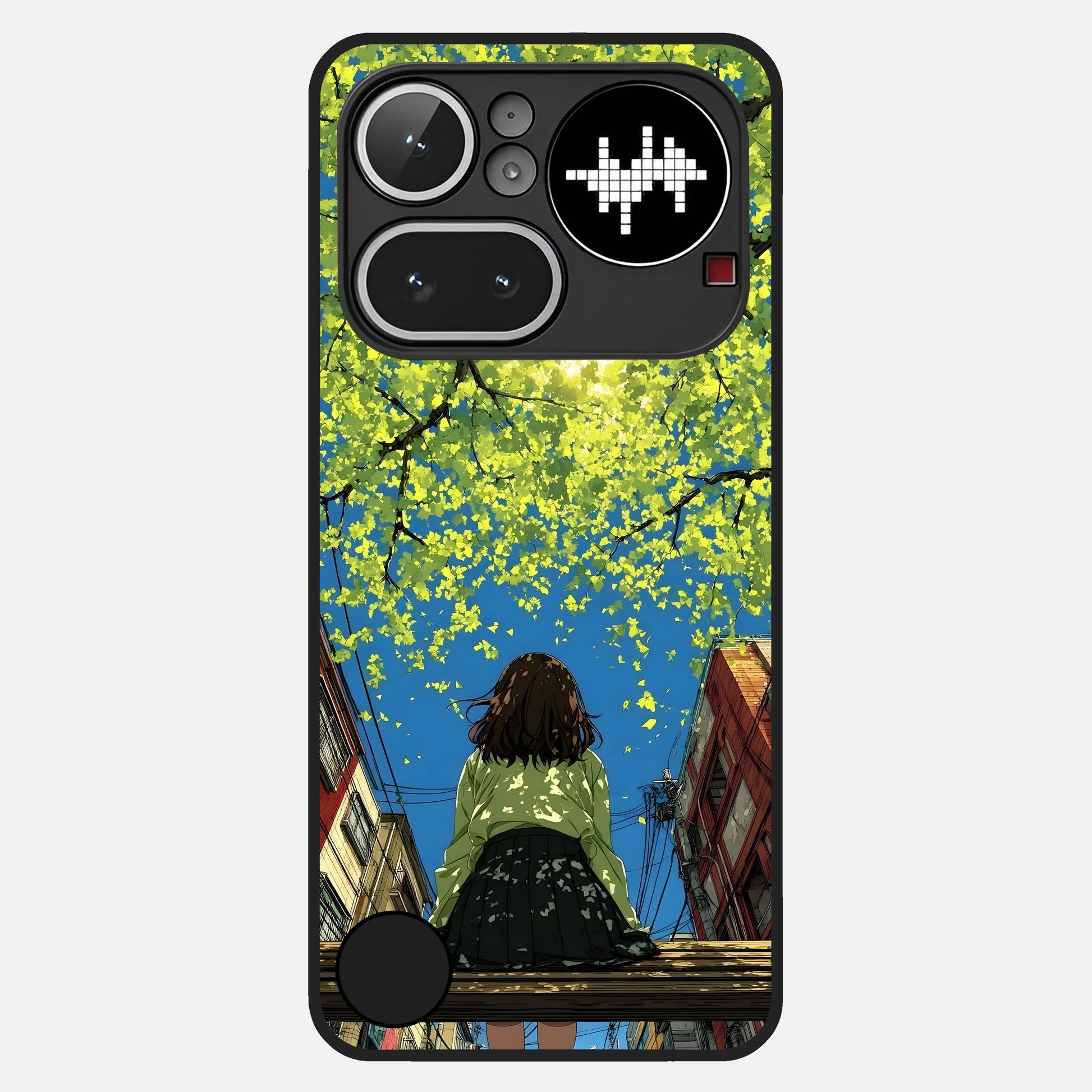  Golden Leaves Glow Glass Case For Nothing Phone 4A Pro back cover – full design glossy printed glass finish