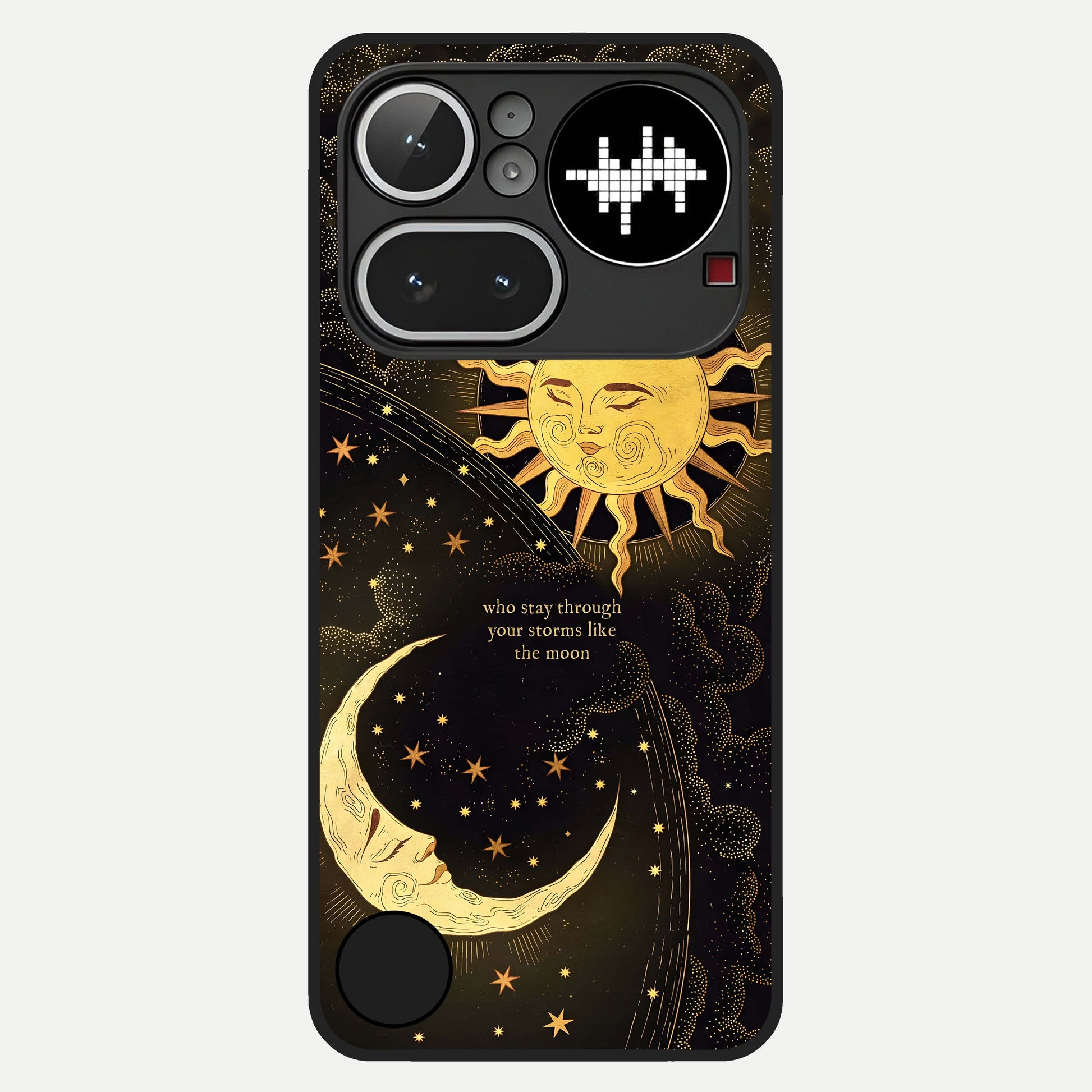  Golden Lunar Love Glass Case For Nothing Phone 4A Pro back cover – full design glossy printed glass finish