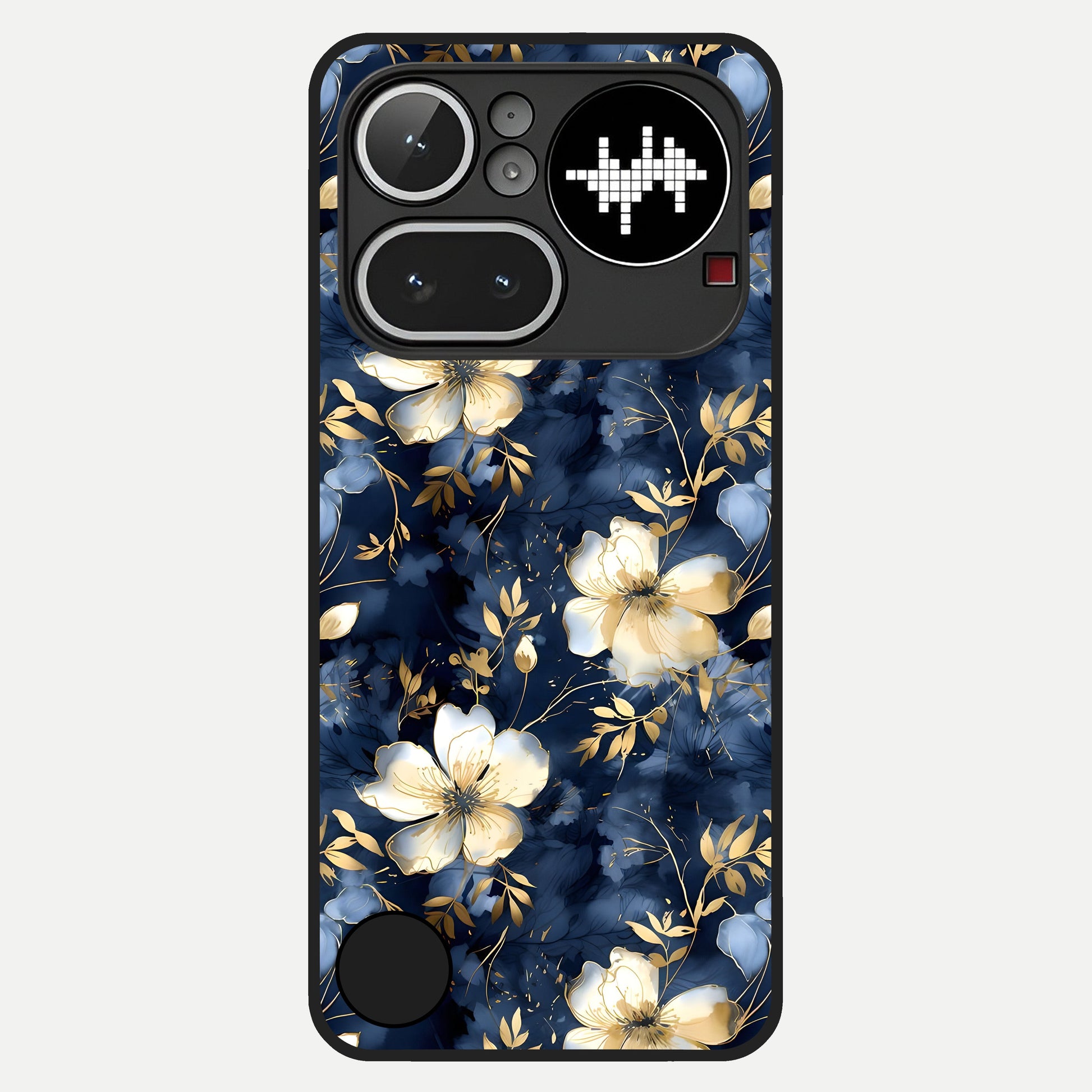  Golden Midnight Bloom Glass Case For Nothing Phone 4A Pro back cover – full design glossy printed glass finish