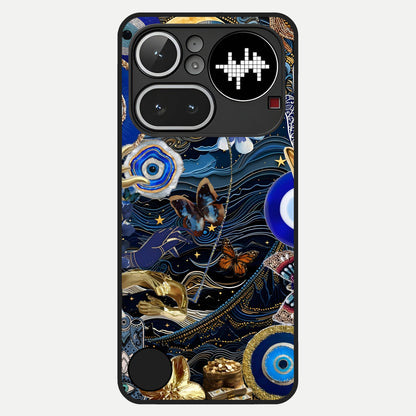  Golden Moon Magic Glass Case For Nothing Phone 4A Pro back cover – full design glossy printed glass finish