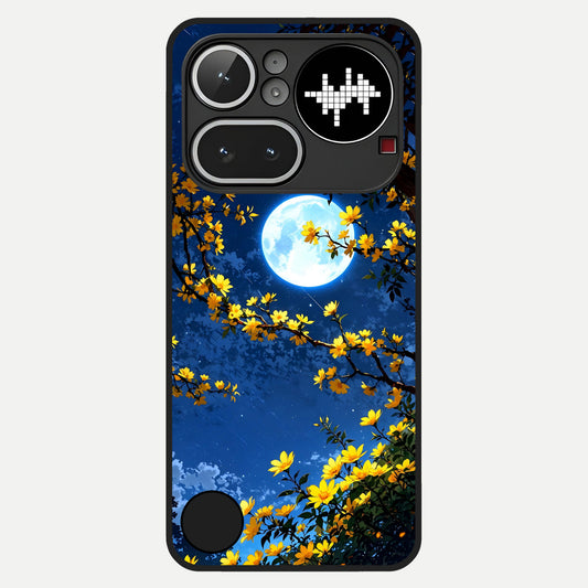  Golden Night Glow Glass Case For Nothing Phone 4A Pro back cover – full design glossy printed glass finish