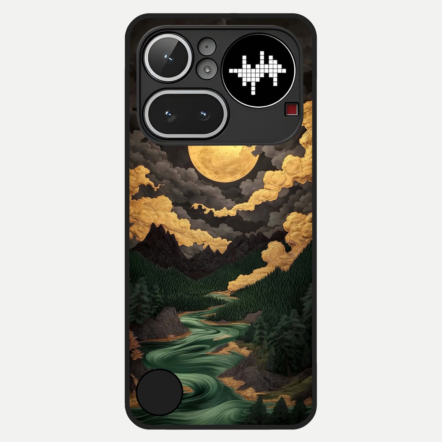  Golden River Moon Glass Case For Nothing Phone 4A Pro back cover – full design glossy printed glass finish