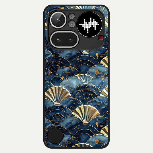  Golden Wave Luxe Glass Case For Nothing Phone 4A Pro back cover – full design glossy printed glass finish
