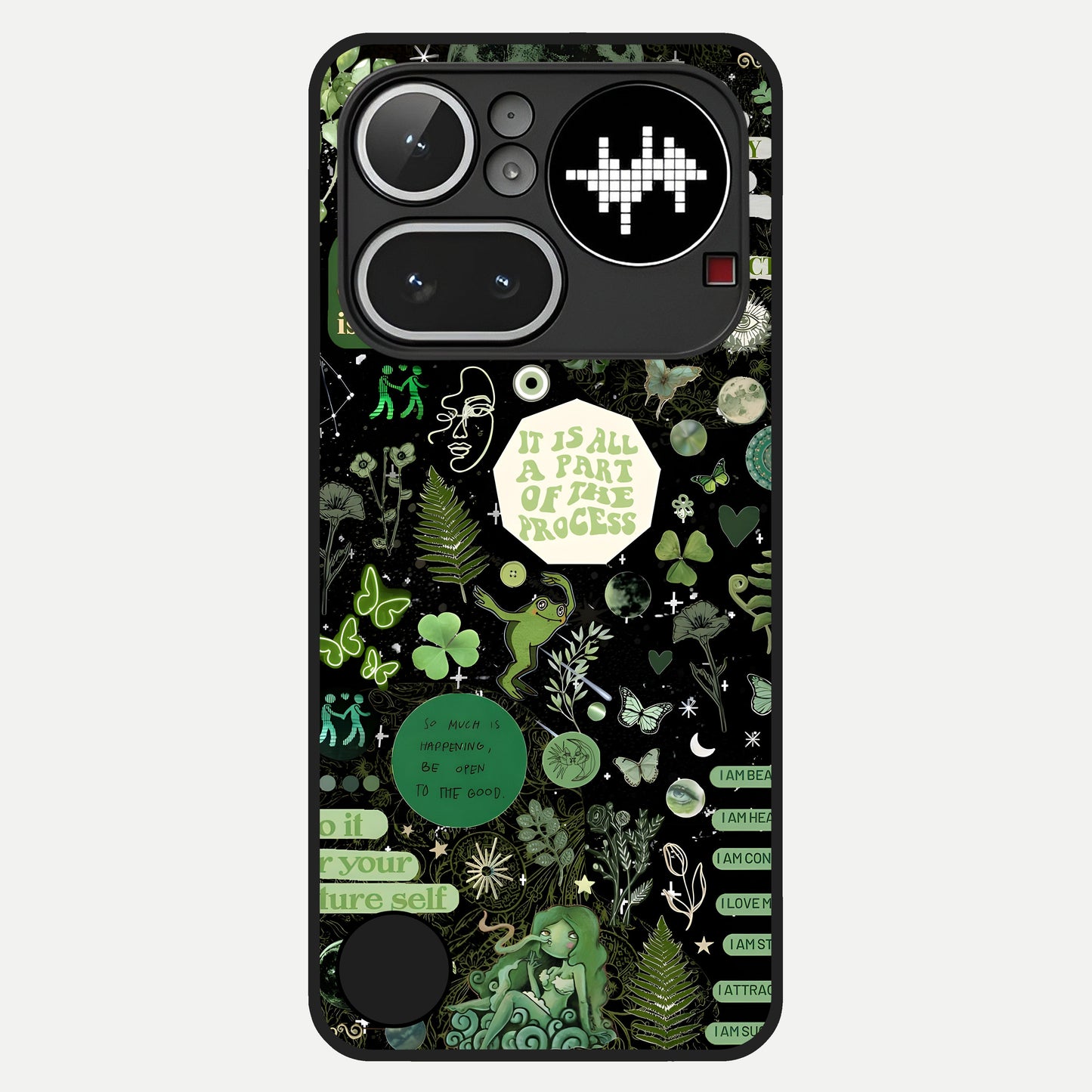 Green Mandala Pattern Glass Case For Nothing Phone 4A Pro back cover – full design glossy printed glass finish