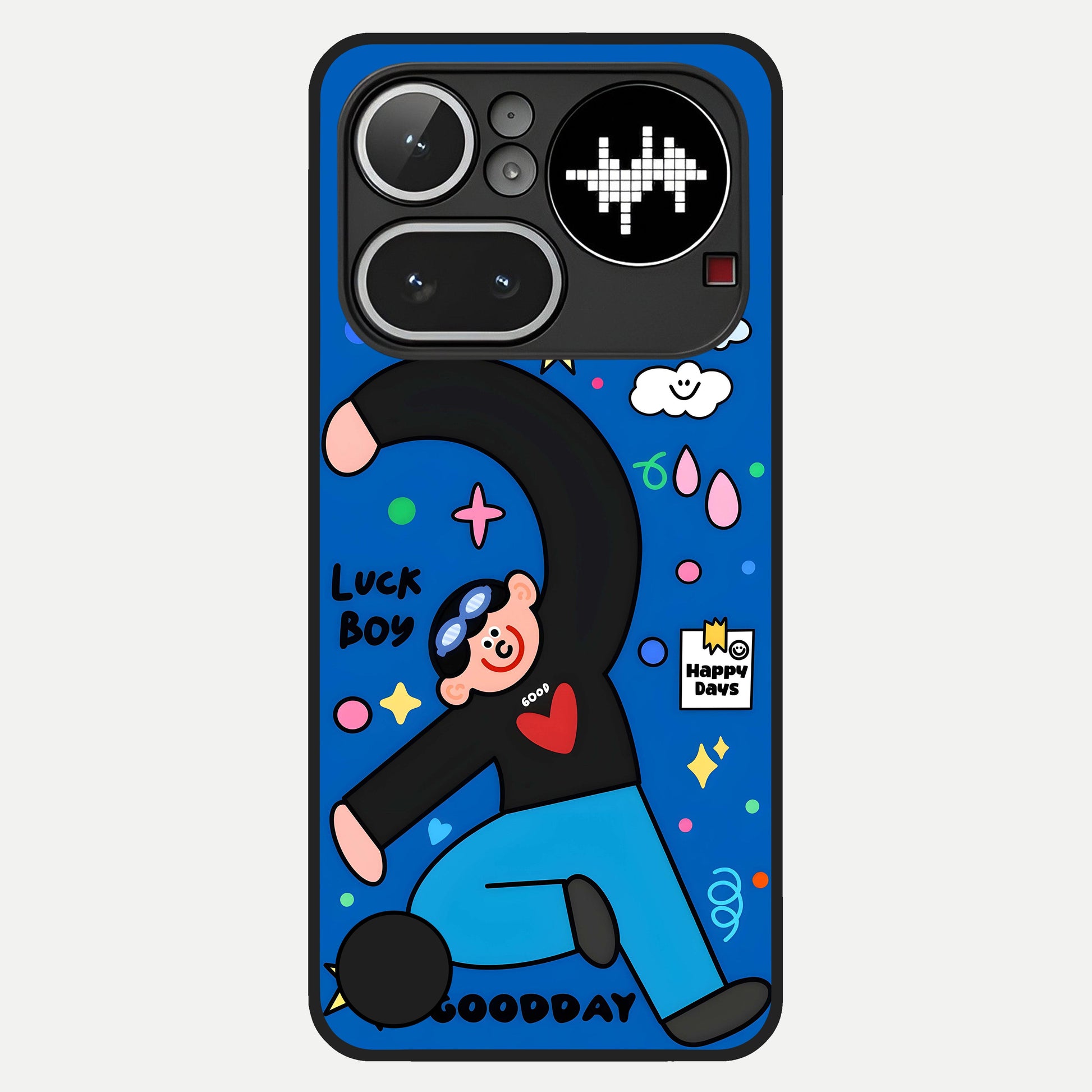  Happy Luck Vibe Glass Case For Nothing Phone 4A Pro back cover – full design glossy printed glass finish