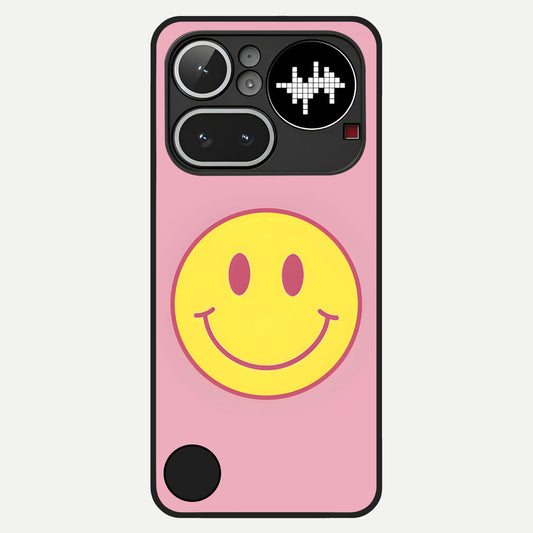  Happy Pink Mood Glass Case For Nothing Phone 4A Pro back cover – full design glossy printed glass finish