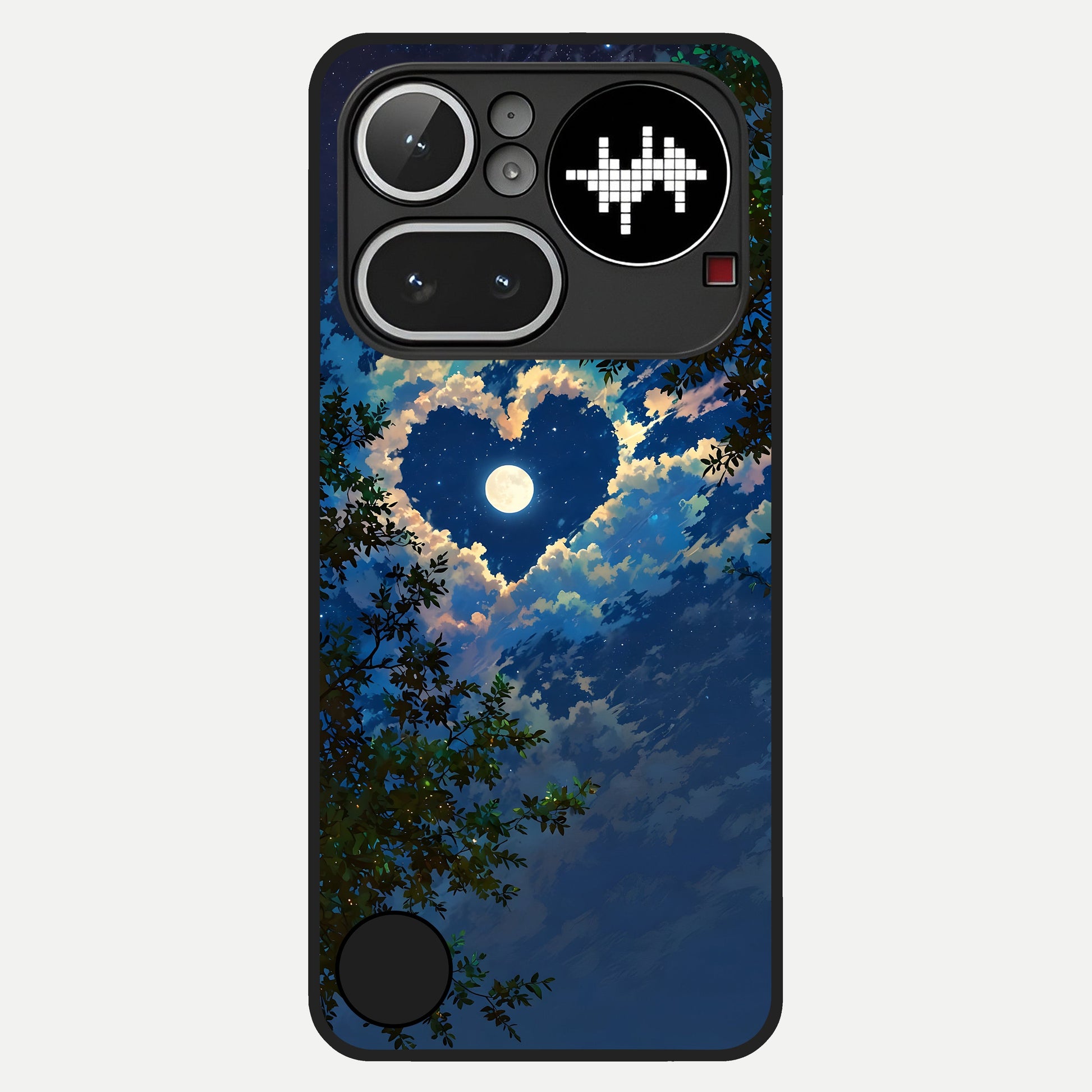  Heart With Moon Sky Glass Case For Nothing Phone 4A Pro back cover – full design glossy printed glass finish