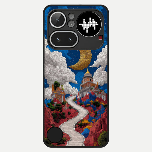  Heavenly Moon Path Glass Case For Nothing Phone 4A Pro back cover – full design glossy printed glass finish