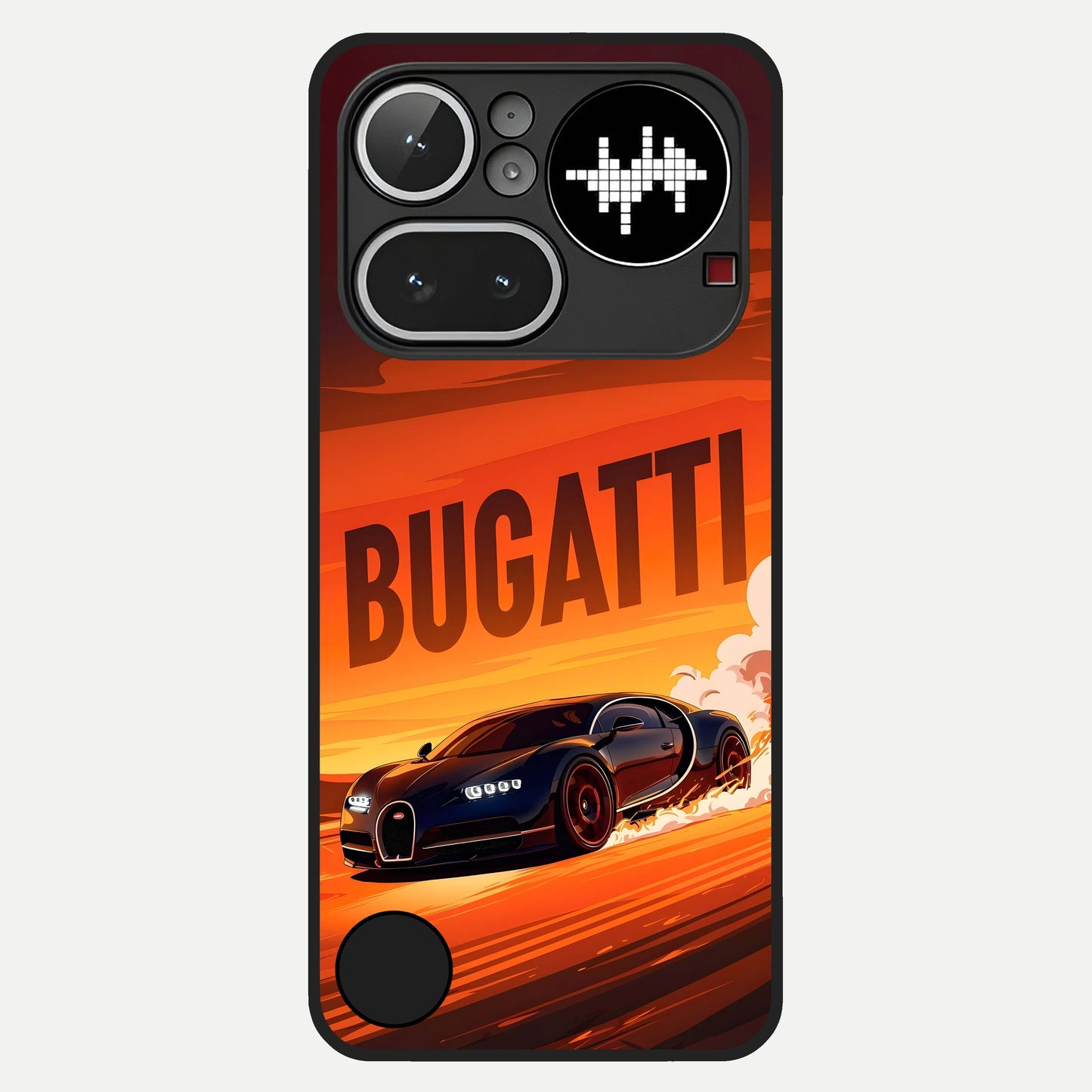  Inferno Bugatti Storm Glass Case For Nothing Phone 4A Pro back cover – full design glossy printed glass finish