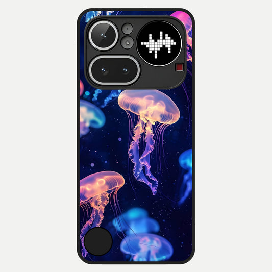  Jellyfish Pattern Glass Case For Nothing Phone 4A Pro back cover – full design glossy printed glass finish