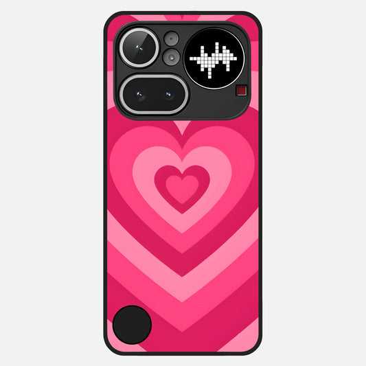  Layered Love Hearts Glass Case For Nothing Phone 4A Pro back cover – full design glossy printed glass finish