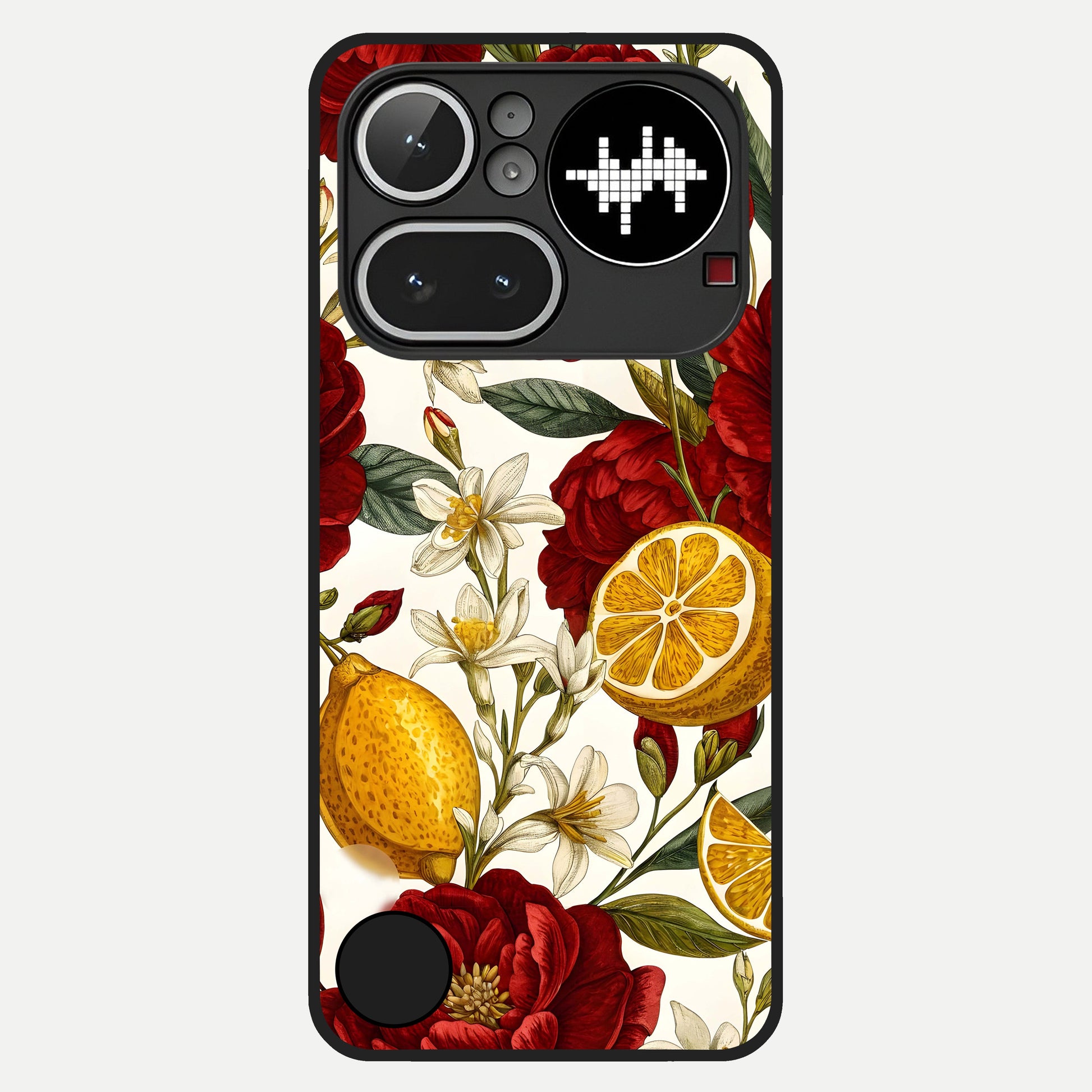  Lemon Rose Charm Glass Case For Nothing Phone 4A Pro back cover – full design glossy printed glass finish