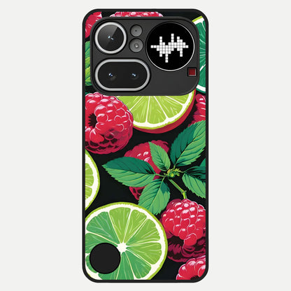  Lime and Raspberry Pattern Glass Case For Nothing Phone 4A Pro back cover – full design glossy printed glass finish