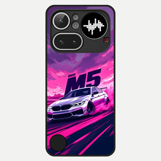  MS Neon Car Glass Case For Nothing Phone 4A Pro back cover – full design glossy printed glass finish