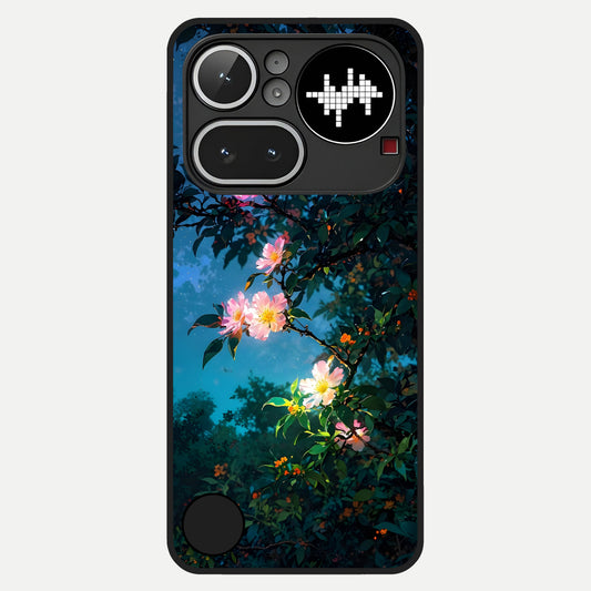  Midnight Bloom Glow Glass Case For Nothing Phone 4A Pro back cover – full design glossy printed glass finish