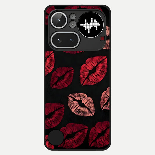  Midnight Kiss Love Glass Case For Nothing Phone 4A Pro back cover – full design glossy printed glass finish