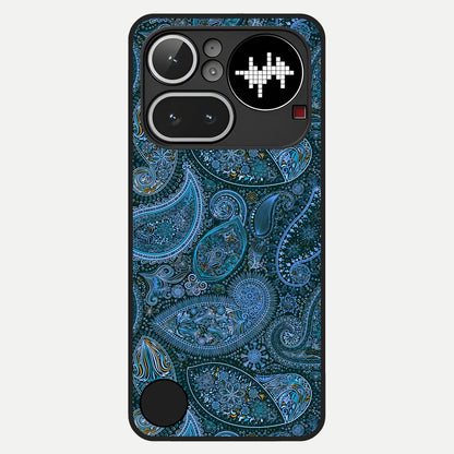  Midnight Paisley Glow Glass Case For Nothing Phone 4A Pro back cover – full design glossy printed glass finish
