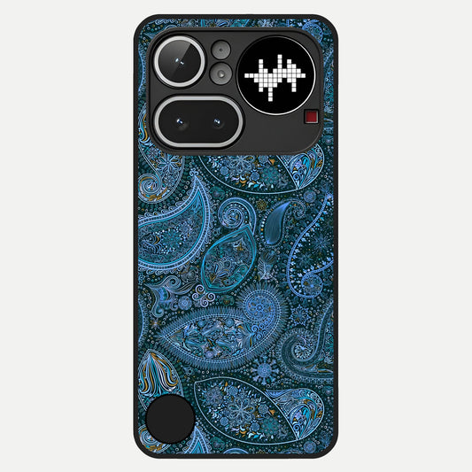  Midnight Paisley Glow Glass Case For Nothing Phone 4A Pro back cover – full design glossy printed glass finish
