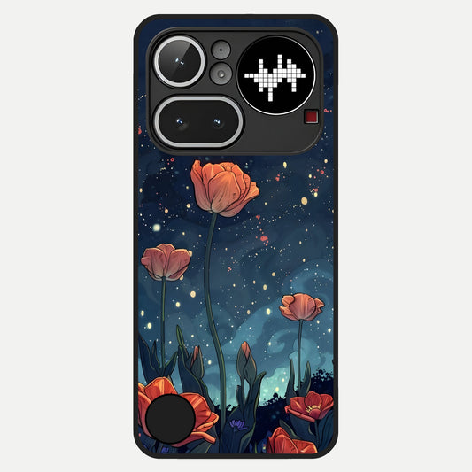  Midnight Tulip Glow Glass Case For Nothing Phone 4A Pro back cover – full design glossy printed glass finish