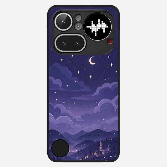  Minimal Night View Glass Case For Nothing Phone 4A Pro back cover – full design glossy printed glass finish