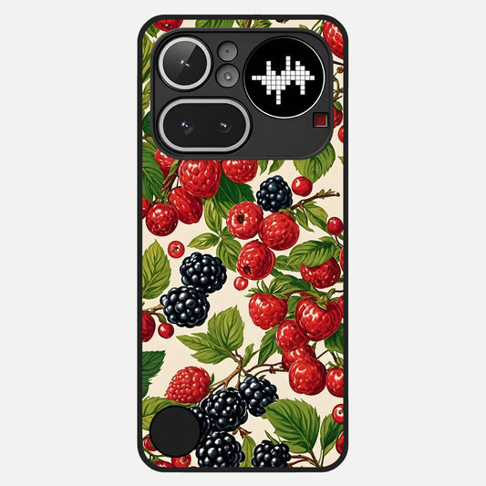  Mixed Berry Collage Glass Case For Nothing Phone 4A Pro back cover – full design glossy printed glass finish