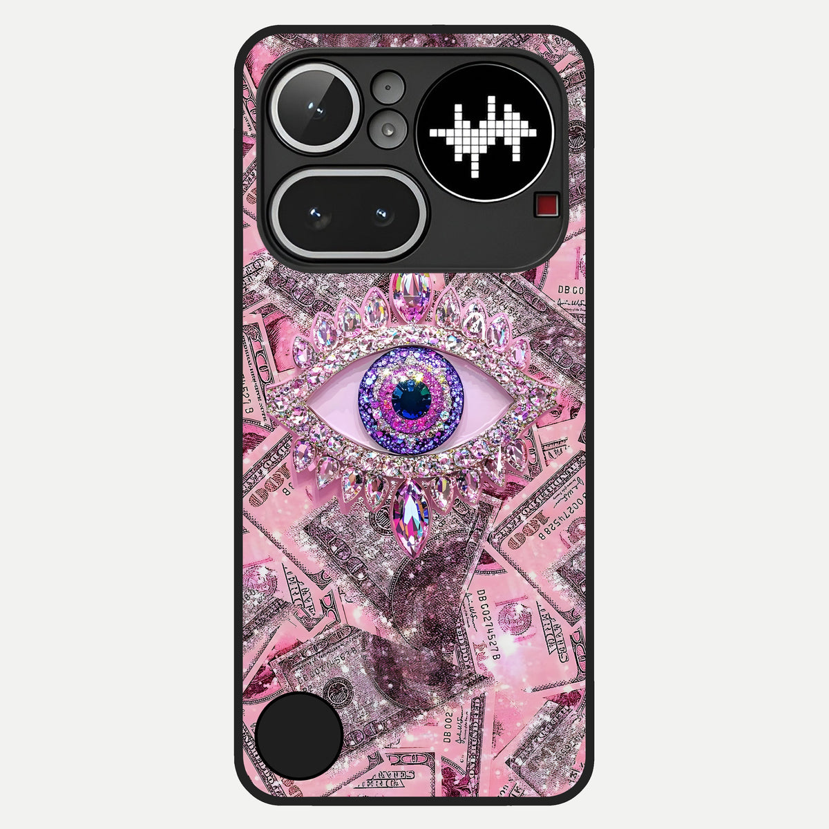  Money Eye Luxe Glass Case For Nothing Phone 4A Pro back cover – full design glossy printed glass finish