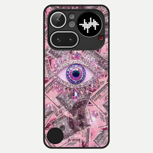  Money Eye Luxe Glass Case For Nothing Phone 4A Pro back cover – full design glossy printed glass finish