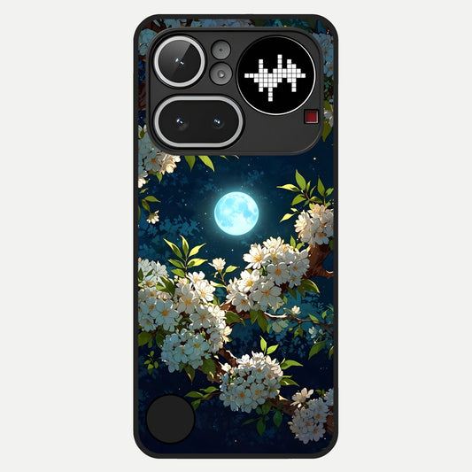  Moonlit Blossom Dream Glass Case For Nothing Phone 4A Pro back cover – full design glossy printed glass finish