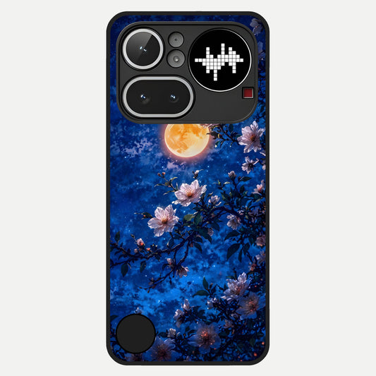  Moonlit Blossoms Night Glass Case For Nothing Phone 4A Pro back cover – full design glossy printed glass finish