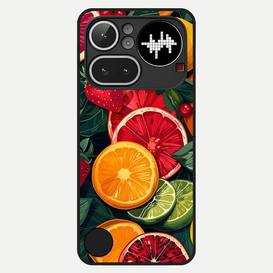  Multiple Fruits Glass Case For Nothing Phone 4A Pro back cover – full design glossy printed glass finish