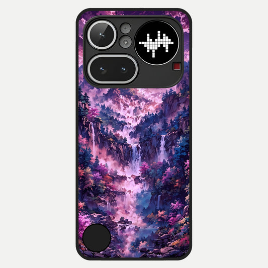  Mystic Cascade Peaks Glass Case For Nothing Phone 4A Pro back cover – full design glossy printed glass finish