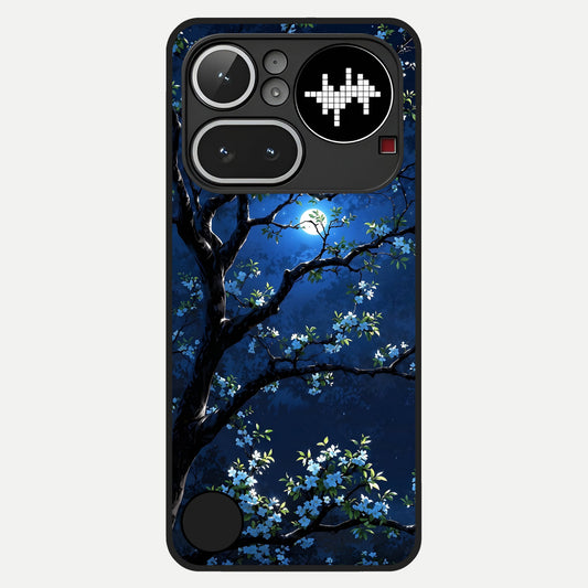  Mystic Floral Night Glass Case For Nothing Phone 4A Pro back cover – full design glossy printed glass finish