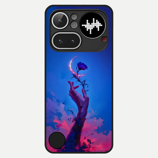  Mystic Hand Glass Case For Nothing Phone 4A Pro back cover – full design glossy printed glass finish