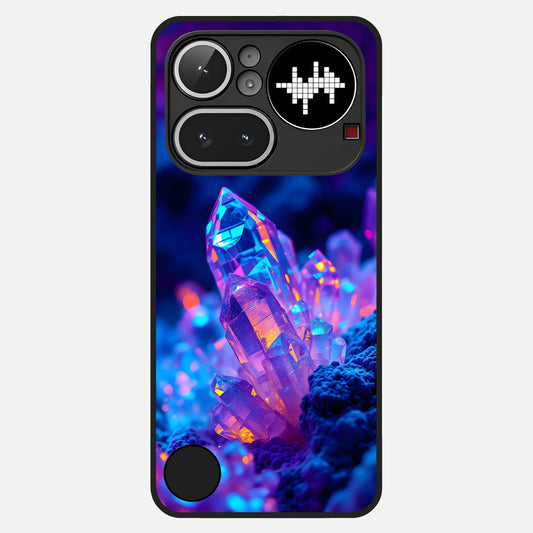  Neon Aura Shards Glass Case For Nothing Phone 4A Pro back cover – full design glossy printed glass finish