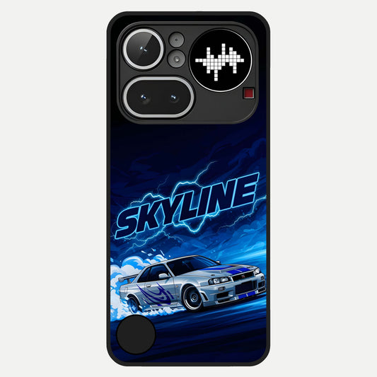  Neon Drift Beast Glass Case For Nothing Phone 4A Pro back cover – full design glossy printed glass finish