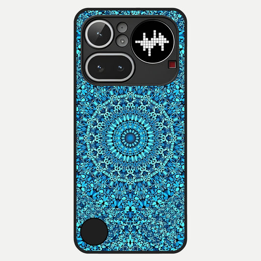 Ocean Bloom Mandala Glass Case For Nothing Phone 4A Pro back cover – full design glossy printed glass finish