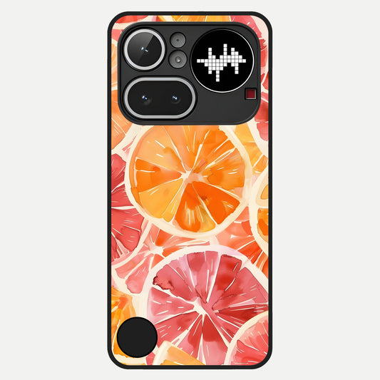  Orange Fruits Pattern Glass Case For Nothing Phone 4A Pro back cover – full design glossy printed glass finish