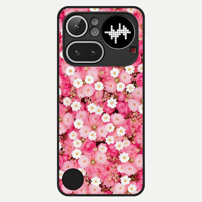 Pink Daisy Bliss Glass Case For Nothing Phone 4A Pro back cover – full design glossy printed glass finish