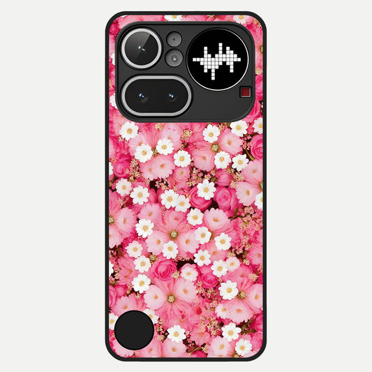  Pink Daisy Bliss Glass Case For Nothing Phone 4A Pro back cover – full design glossy printed glass finish
