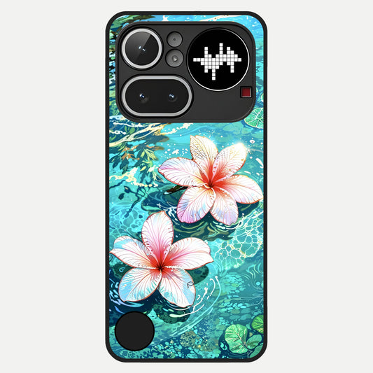  Pink Flowers in Water Glass Case For Nothing Phone 4A Pro back cover – full design glossy printed glass finish