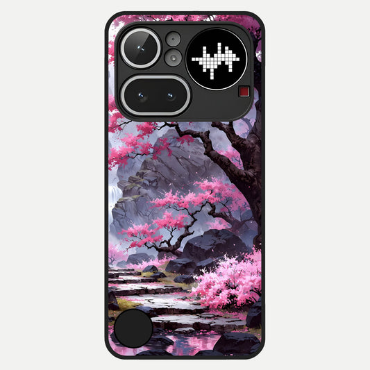  Pink Sunflower Glow Glass Case For Nothing Phone 4A Pro back cover – full design glossy printed glass finish