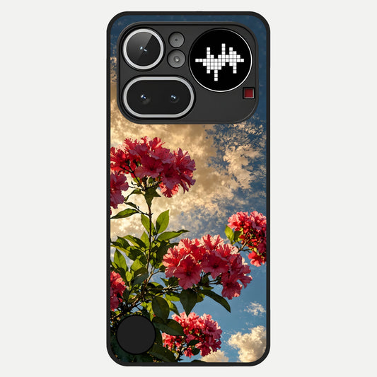  Red Bloom Skies Glass Case For Nothing Phone 4A Pro back cover – full design glossy printed glass finish
